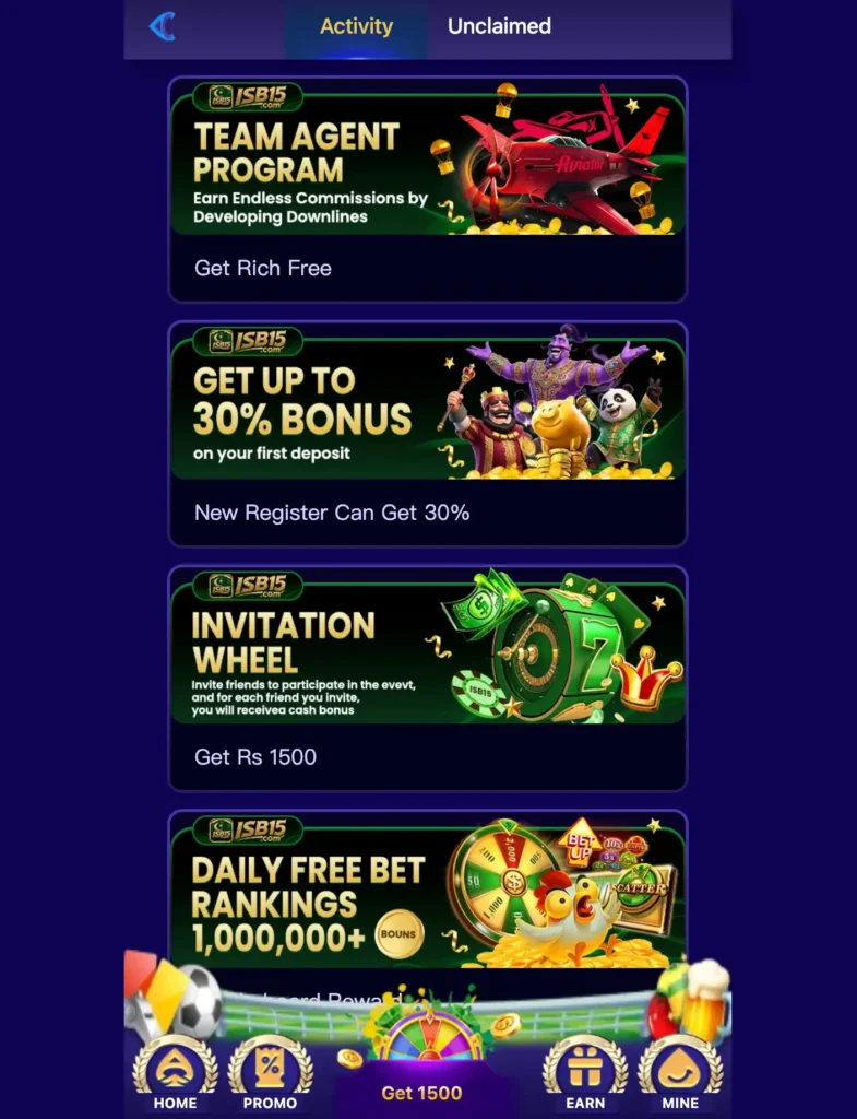 isb15 game interface and rewards